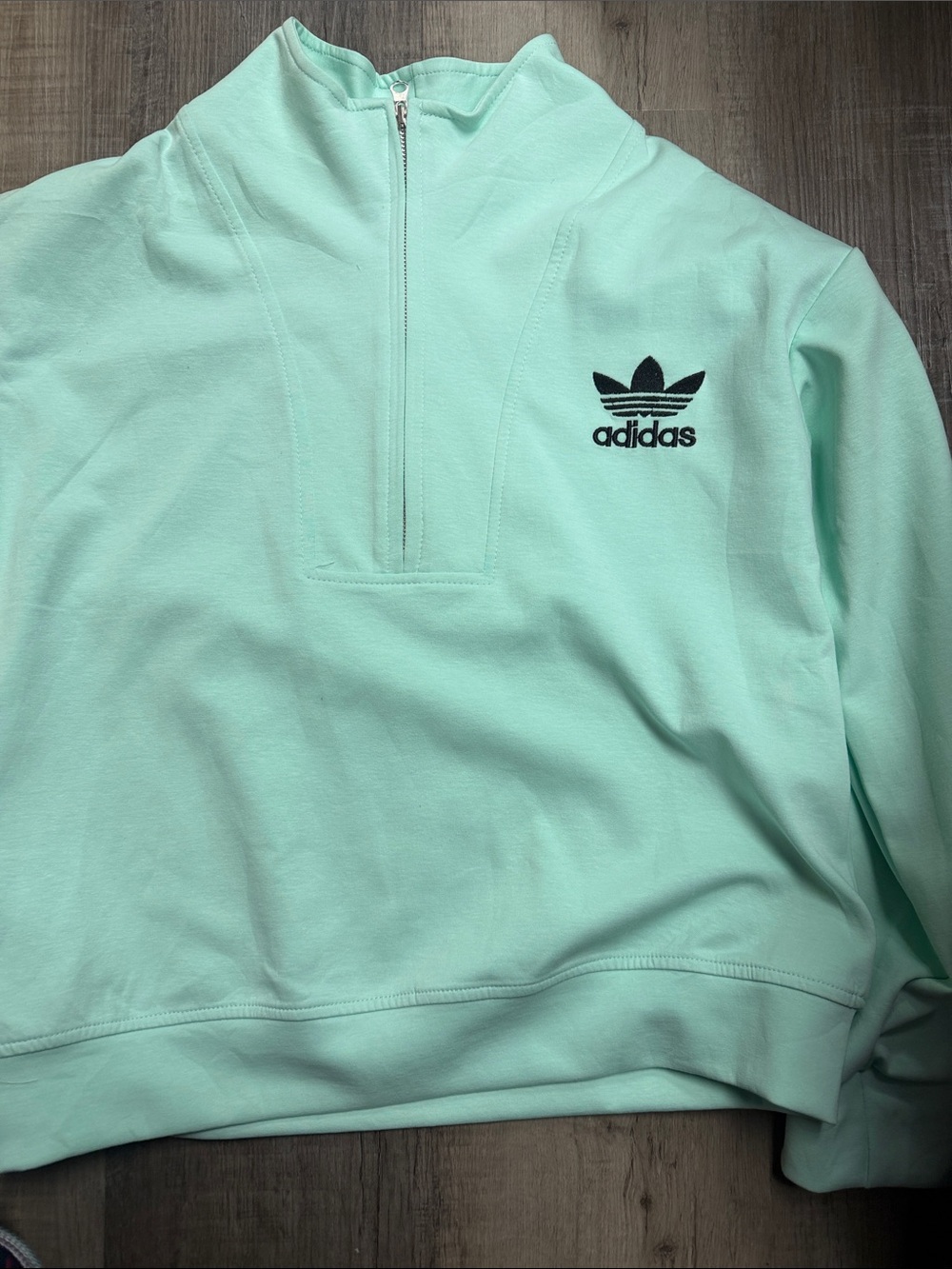 adidas Mint Green Quarter-Zip Pullover & Joggers Set - Picture 3 of 3